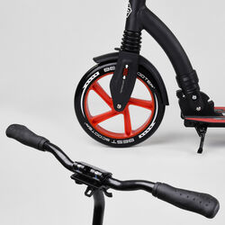 Самокат двухколесный Best Scooter 40860 (4) колеса PU - переднее 23 см, заднее - 20 см, 1 амортизатор, широкий руль, зажим руля, в коробке