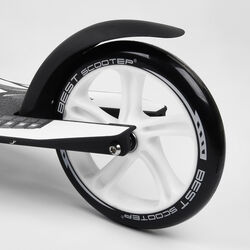 Самокат двухколесный Best Scooter 75343 (4) колеса PU - переднее 23 см, заднее - 20 см, 1 амортизатор, широкий руль, зажим руля, в коробке