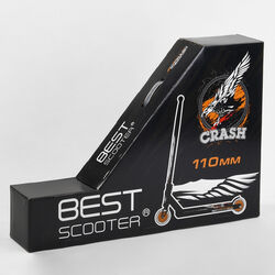 Самокат трюковый 37890 Best Scooter (4) "CRASH" HIC-система, ПЕГИ, алюминиевый диск и дека, колёса 110мм PU, ширина руля - 57 см, в коробке