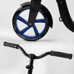 Самокат двухколесный 79855 "Best Scooter" (2) цвет СИНИЙ, колеса PU - 20 см, широкий велосипедный руль, новый зажим руля, в коробке