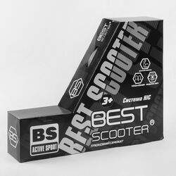Самокат трюковый Best Scooter BS-77101 (4) HIC-система, ПЕГИ, алюминиевый диск и дека с ПРИНТОМ, колёса PU, d=110мм, ширина руля - 60 см, в коробке