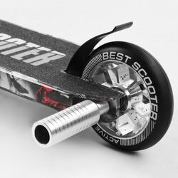 Самокат трюковый Best Scooter BS-77101 (4) HIC-система, ПЕГИ, алюминиевый диск и дека с ПРИНТОМ, колёса PU, d=110мм, ширина руля - 60 см, в коробке