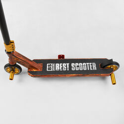 Самокат трюковый Best Scooter BS-77225 (4) HIC-система, ПЕГИ, алюминиевый диск и дека с ПРИНТОМ, колёса PU, d=110мм, ширина руля - 60 см, в коробке 