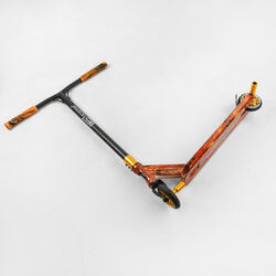 Самокат трюковый Best Scooter BS-77225 (4) HIC-система, ПЕГИ, алюминиевый диск и дека с ПРИНТОМ, колёса PU, d=110мм, ширина руля - 60 см, в коробке 