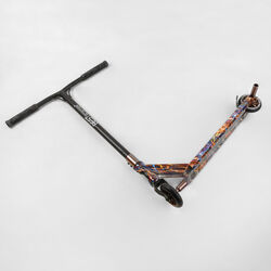 Самокат трюковый Best Scooter BS-77350 (4) HIC-система, ПЕГИ, алюминиевый диск и дека с ПРИНТОМ, колёса PU, d=110мм, ширина руля - 60 см, в коробке 