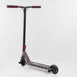 Самокат трюковый Best Scooter BS-77488 (4) HIC-система, ПЕГИ, алюминиевый диск и дека с ПРИНТОМ, колёса PU, d=110мм, ширина руля - 60 см, в коробке 