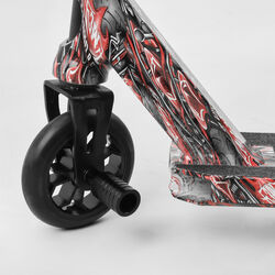Самокат трюковый Best Scooter BS-77488 (4) HIC-система, ПЕГИ, алюминиевый диск и дека с ПРИНТОМ, колёса PU, d=110мм, ширина руля - 60 см, в коробке 