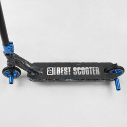 Самокат трюковый Best Scooter BS-77566 (4) HIC-система, ПЕГИ, алюминиевый диск и дека с ПРИНТОМ, колёса PU, d=110мм, ширина руля - 60 см, в коробке 