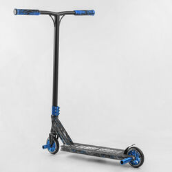 Самокат трюковый Best Scooter BS-77566 (4) HIC-система, ПЕГИ, алюминиевый диск и дека с ПРИНТОМ, колёса PU, d=110мм, ширина руля - 60 см, в коробке 
