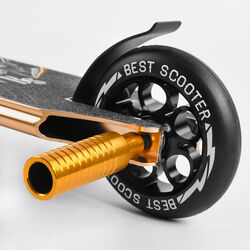 Самокат трюковый 55084 Best Scooter (4) HIC-система, ПЕГИ, алюминиевый диск и дека, АНОДИРОВАННАЯ ПОКРАСКА, колёса PU, d=110мм, ширина руля - 60 см