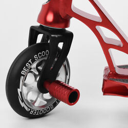 Самокат трюковый 28536 Best Scooter (4) HIC-система, ПЕГИ, алюминиевый диск и дека, АНОДИРОВАННАЯ ПОКРАСКА, колёса PU, d=110мм, ширина руля - 60 см