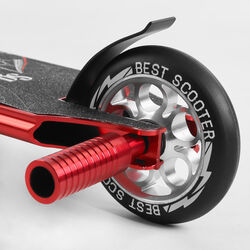 Самокат трюковый 28536 Best Scooter (4) HIC-система, ПЕГИ, алюминиевый диск и дека, АНОДИРОВАННАЯ ПОКРАСКА, колёса PU, d=110мм, ширина руля - 60 см