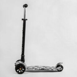 Самокат трехколесный MAXI S - 12208 (1) “Best Scooter”, съемный руль, колеса PU со светом, переднее 130х25 мм, задние сдвоенные 80х45 мм, в коробке 