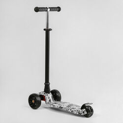Самокат трехколесный MAXI S - 12208 (1) “Best Scooter”, съемный руль, колеса PU со светом, переднее 130х25 мм, задние сдвоенные 80х45 мм, в коробке 