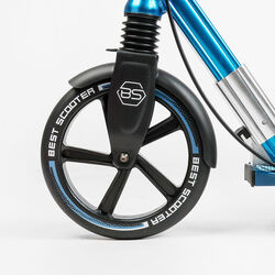 Самокат алюмінієвий "Best Scooter" 23013 (2) колеса PU, ФАРА, затискач керма, d передніх коліс - 230мм, d задніх коліс 200мм, 1 амортизатор передній