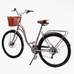 Велосипед міський Corso «Liberty» 28’’ дюймів LR-28833 (1) + КОШИK, сталева рама 20``, Shimano 7 швидкостей, корзина, багажник