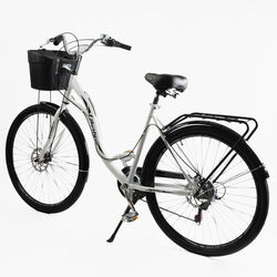 Велосипед міський Corso «Liberty» 28’’ дюймів LR-28014 (1) + КОШИK, сталева рама 20``, Shimano 7 швидкостей, корзина, багажник
