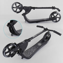 Самокат двухколесный 72378 "Best Scooter" (2) цвет ЧЕРНЫЙ, колеса PU - 20 см, широкий велосипедный руль, новый зажим руля, в коробке