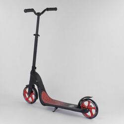 Самокат двухколесный 18424 "Best Scooter" (2) цвет КРАСНЫЙ, колеса PU - 20 см, широкий велосипедный руль, новый зажим руля, в коробке