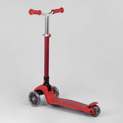 Самокат триколісний Y-00325 (4) Best Scooter, ЧЕРВОНИЙ, складне алюмінієве кермо, 4 колеса PU зі світлом, d = 12 см