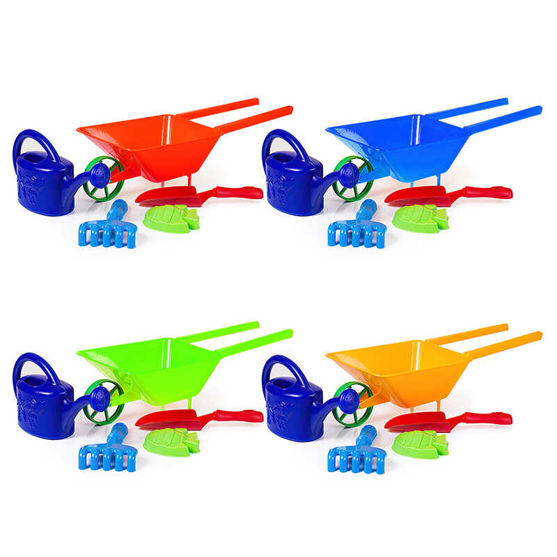 гр Тачка + лопатка + грабли +  пасочки + лейка 010/1 (10) "BAMSIC"