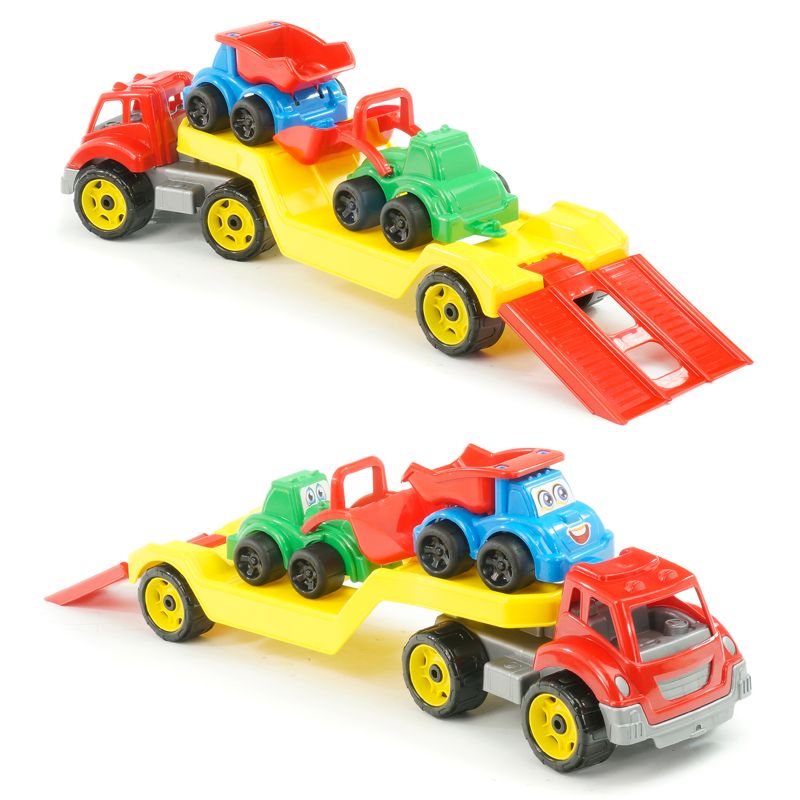 гр Автовоз з набором "Будмайданчик" 3930 (4) "Technok Toys" 2 спецтехніки, прицеп, в коробці