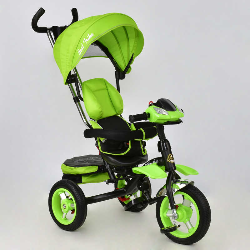 Велосипед 3-х колісний 6699 Best Trike (1) САЛАТОВИЙ, надувні колеса, поворотний сидіння, фара, ключ запалювання
