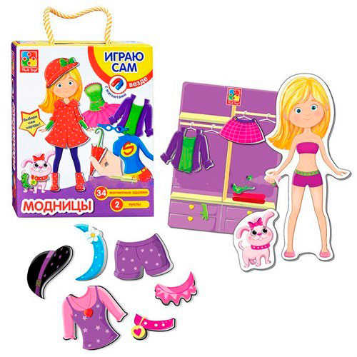 гр Магнітна одягалка "Модниці" - VT 3702-05 /укр/ (12) "Vladi Toys"