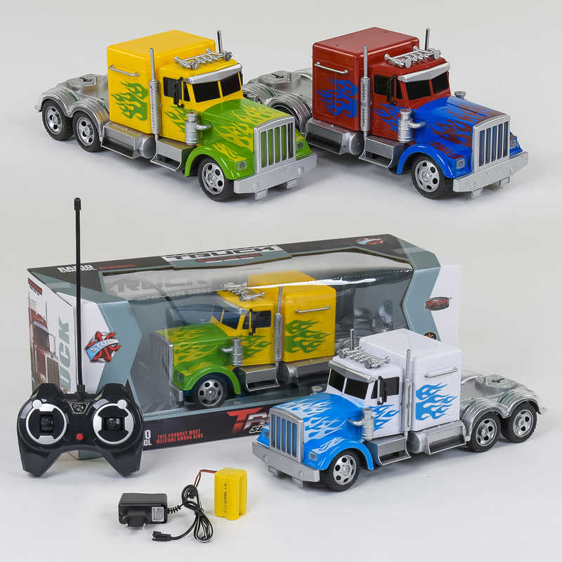 Трейлер на радіокеруванні 666-674 А (24) 3 кольори, акумулятор 4.8 V, світло, в коробці