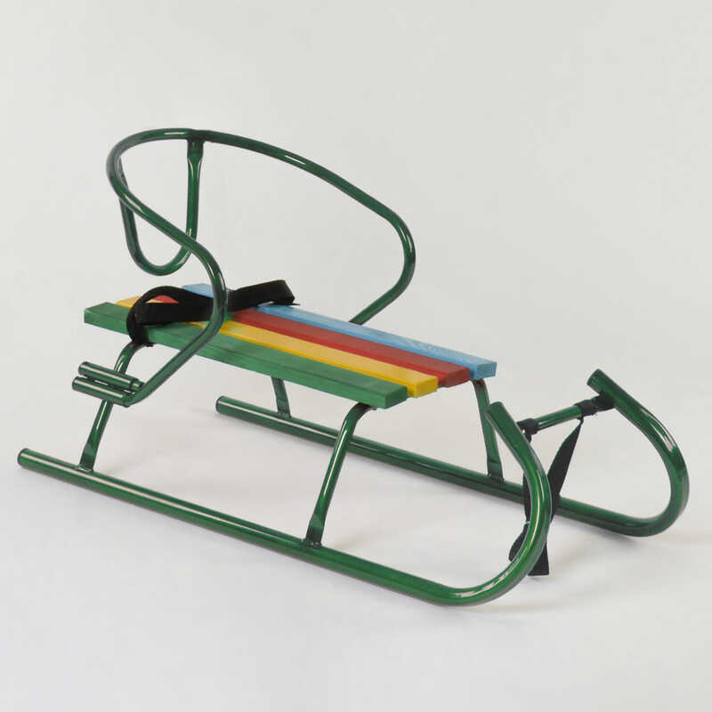 гр Сани "Санта" - ЦВЕТНЫЕ, цвет зеленый /БЕЗ РУЧКИ/