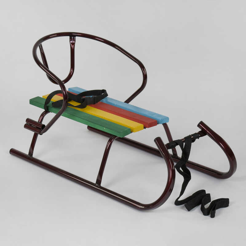 гр Сани "Санта" - КОЛЬОРОВІ, колір бордовий / БЕЗ РУЧКИ /