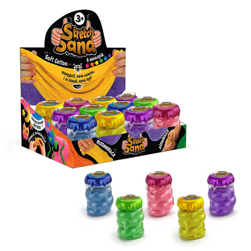 гр Кінетичний пісок "Stretch Sand" STS-03-01U УКР, 200 гр. (1) ЦІНА ЗА 12 ШТУК У БЛОЦІ "Danko Toys"