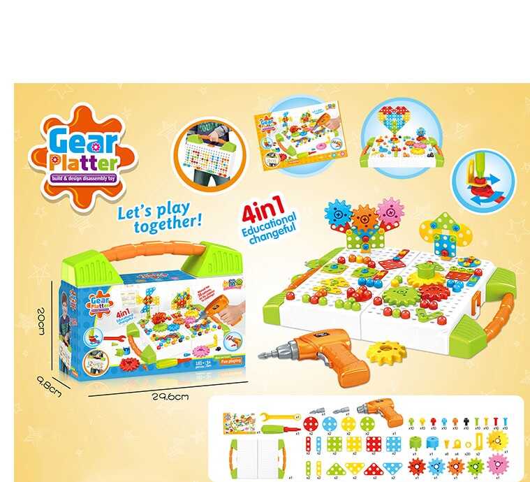 Мозайка 670 A (24) 181 деталь, шуроповерт, чемоданчик, в коробке