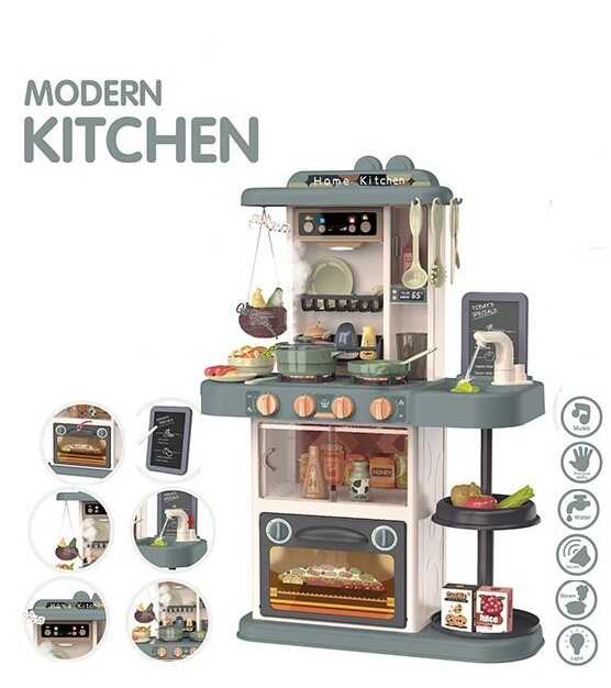 Кухня 889-183 (6) 43 предмета, подсветка, звук, мелодии, из крана течет вода, идет пар, на батарейках, в коробке