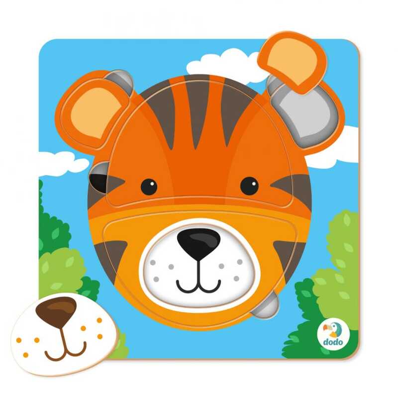 гр Пазл-сортер "Тигреня" картонний (до 2 років) 300351 (48) 5 елементів "Dodo"