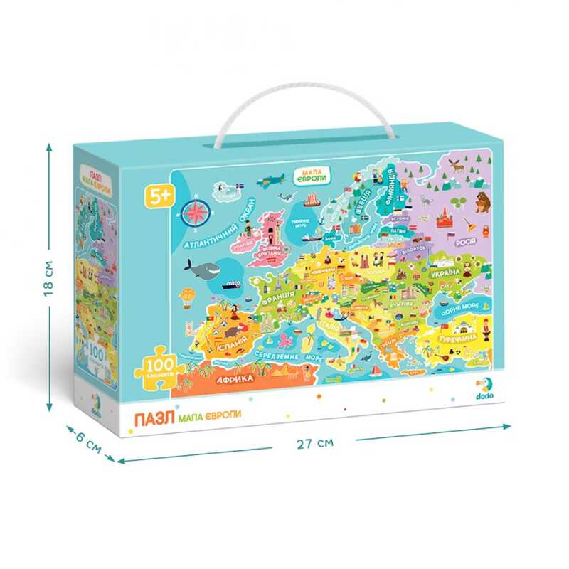 гр Пазл "Мапа Європи" 300129 (16) "Dodo"