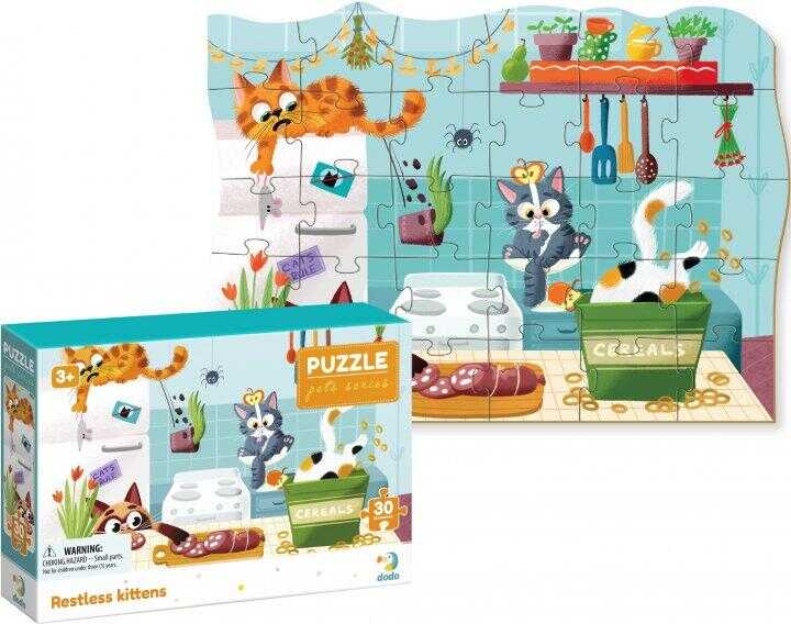 гр Пазл "Невгамовні кошенята" картонний (3-4 роки) 300541 (36) "Dodo", 30 елементів, 27х20 см