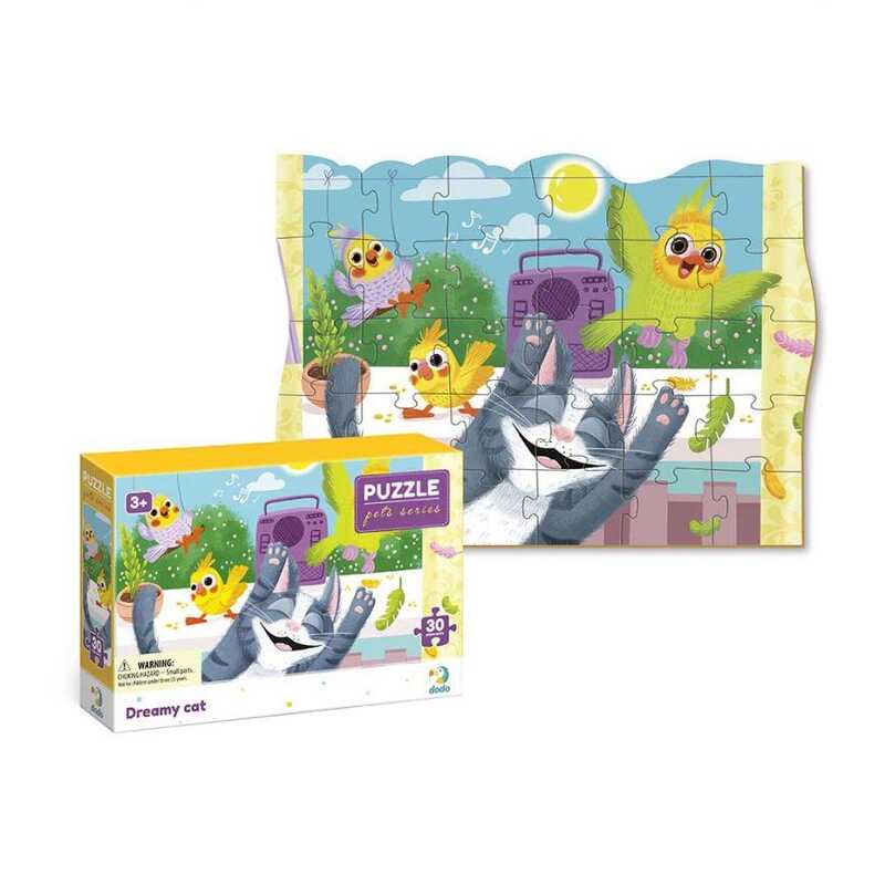 гр Пазл "Замрійливий котик" 30 елементів картонний (3-4 роки)  300544 (36) "Dodo", 27х20 см