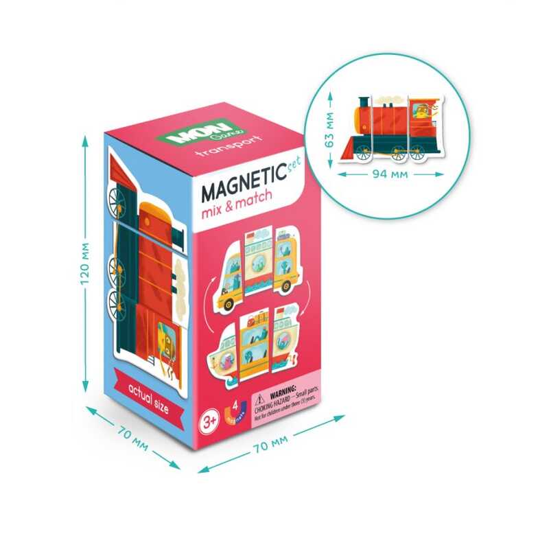 гр Магнітна гра "Транспорт" (3-4 роки)  200218 (40) 12 елементів "Dodo"