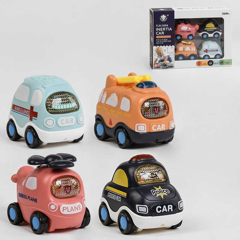 Набор машин 3307 А (48) “Служебный транспорт”, инерция, подвижные детали, 4шт в коробке