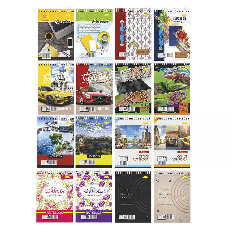 гр Блокнот В-Л5-80 (10) А5, 80арк, лапівка, пружина збоку "Апельсин" ВИДАЄТЬСЯ МІКС ВИДІВ