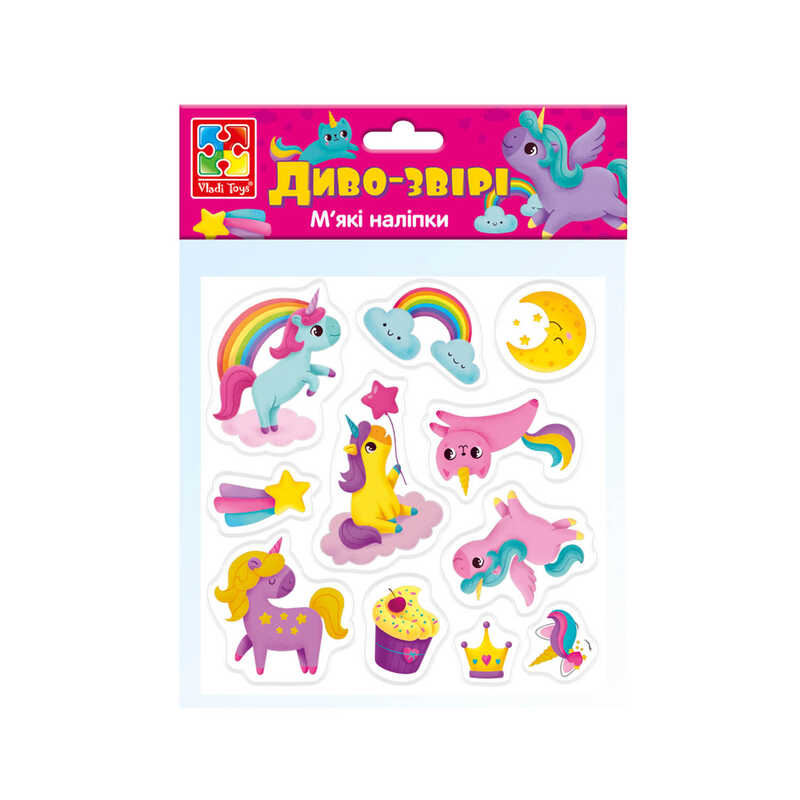 гр М`які наліпки "Диво-звірі" - VT4210-07 "Vladi Toys"