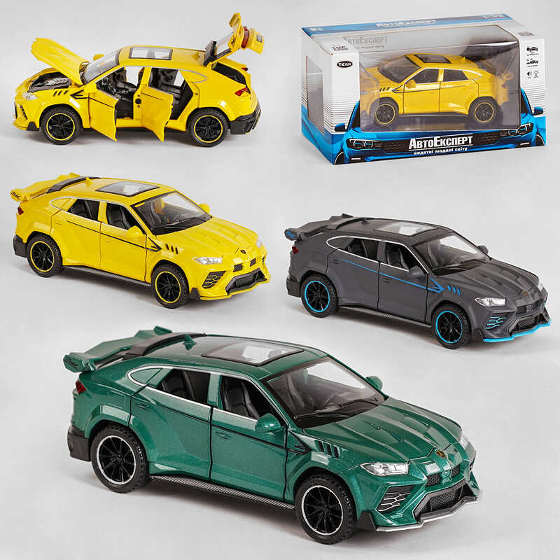 Машинка DL - 68155 (72/2) "Авто Експерт", 3 види, металопластик, 1:32, світло, звук, інерція, відчиняються двері, багажник, капот, в коробці