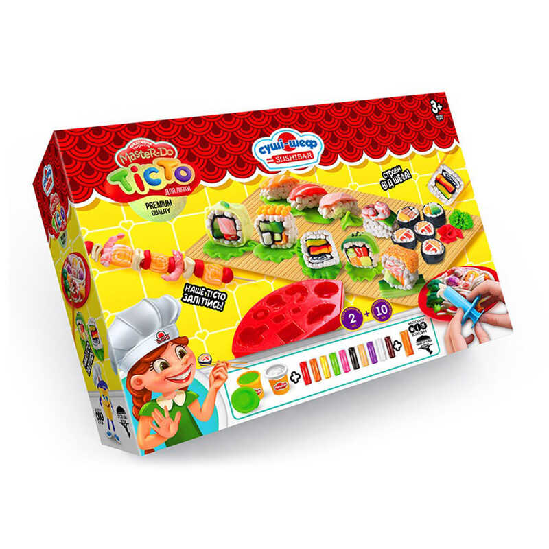 гр "Тісто для ліплення "Master Do TMD-10-02U УКР. "ШЕФ-КУХАР СУШІ" (6) "Danko Toys", середня