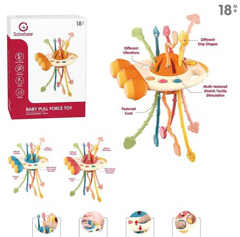Брязкальце YL 1022-58 (96) ракета, прорізувач, сенсорний розвиток, в коробці