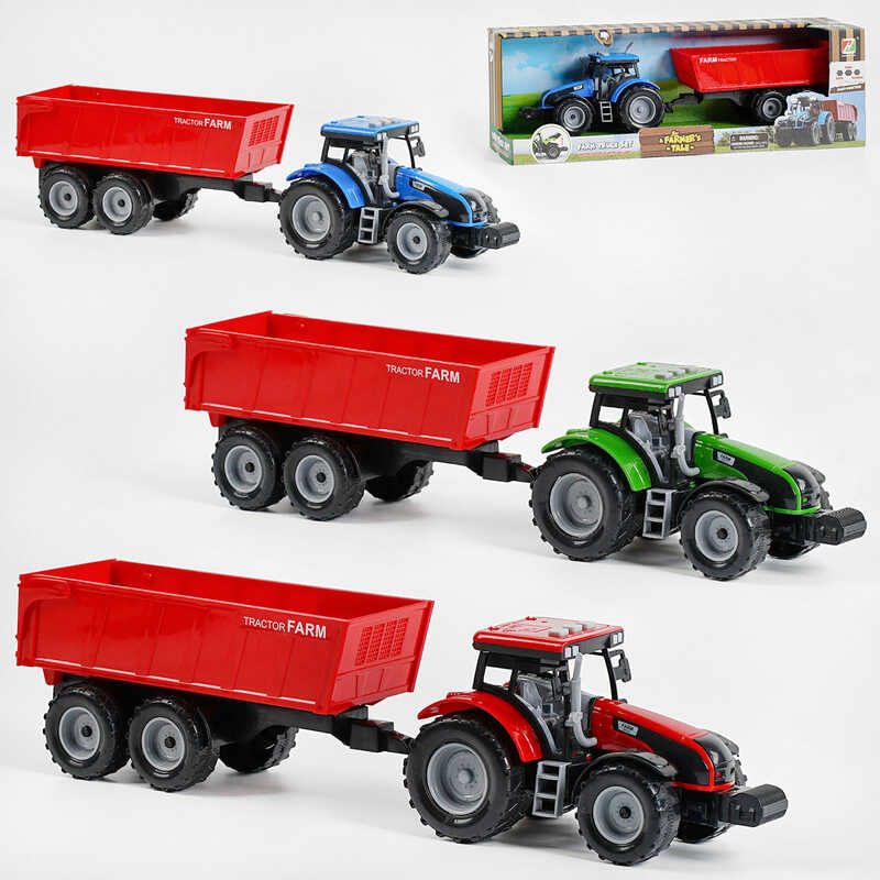 Трактор 550-49 J (36/2) 3 види, підсвічування, звуки, інерція, у коробці, ВИДАЄТЬСЯ ТІЛЬКИ МІКС ВИДІВ