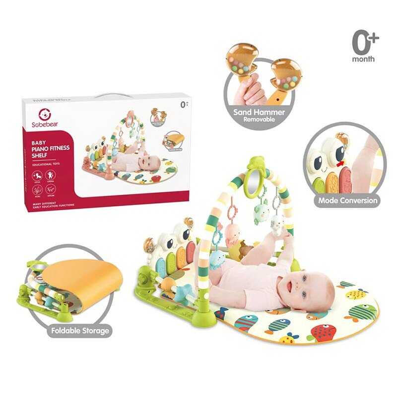 Розвивальний килимок YL 603 A (12) "Краб", піаніно, підсвічування, звуки, мелодіїї, з`ємні клешні-брязкальця, захисні бортики, в коробці