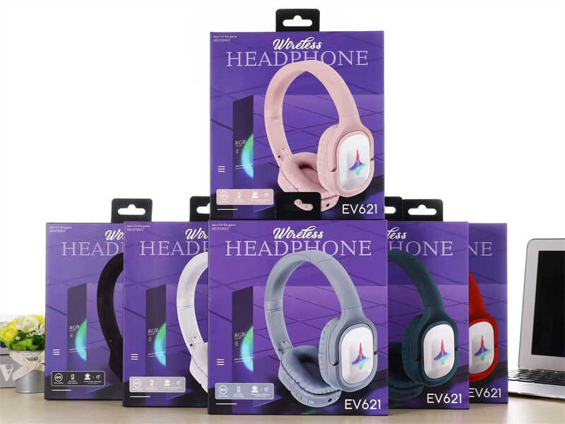 Навушники C 55257 (60) Bluetooth, вбудований акумулятор, підсвічування, AUX роз’єм, в коробці