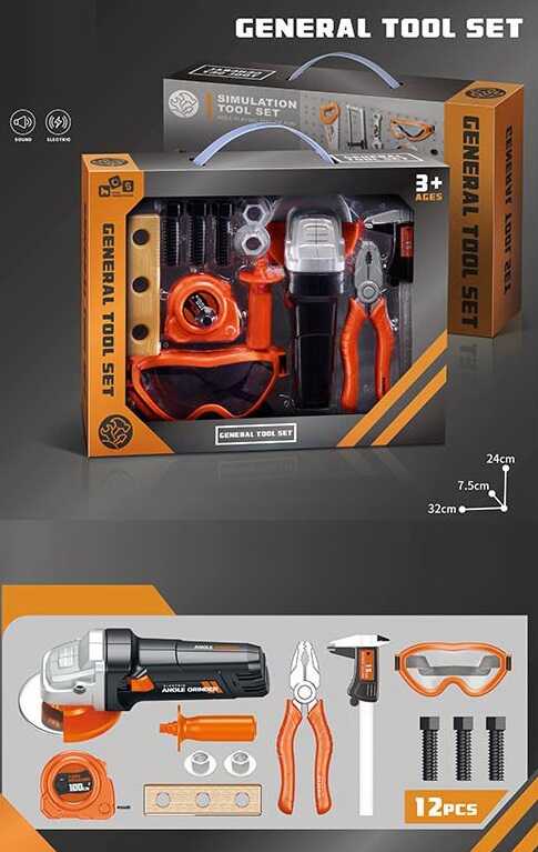 Набір інструментів 778-15 (48/2) 12 елементів, автоматична болгарка, на батарейках, аксесуари, у коробці