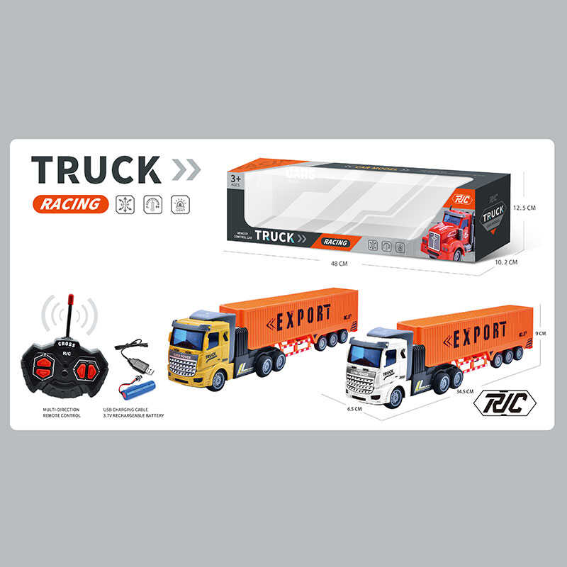 Трейлер на радіокеруванні 939-50 A (48) 2 кольори, контейнеровоз, підсвічування, акумулятор 3.7V, пульт 27 MHz, USB-кабель, в коробці